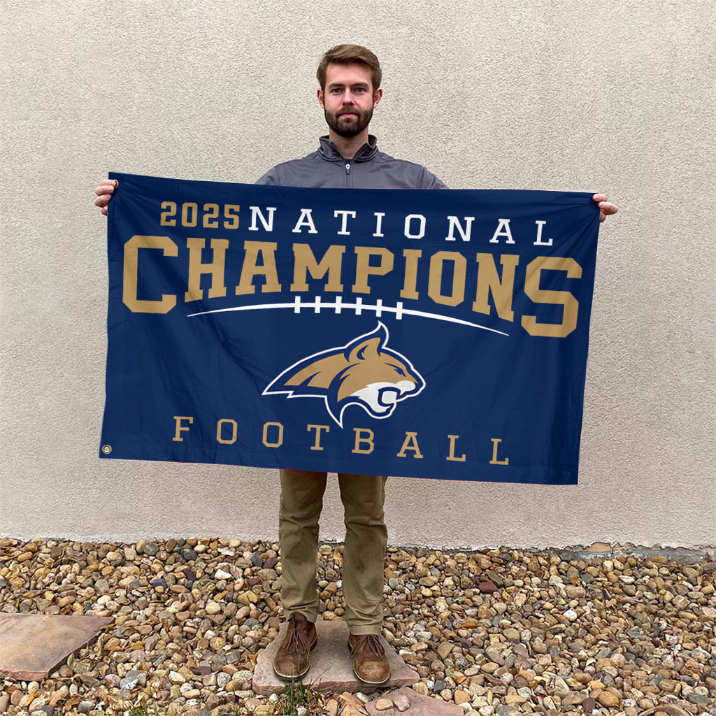 Montana State Bobcats Football 2025 National Champions 3D Double-side House Flag – MAITM14385
