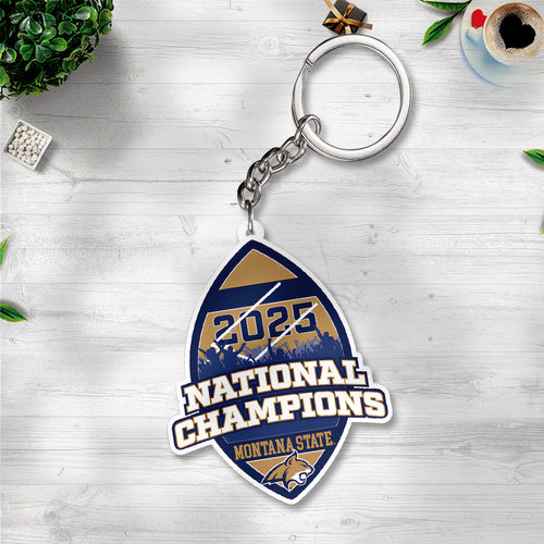 Montana State Bobcats Football 2025 National Champions Custom Shape 1-sided Keychain – MAITM14740