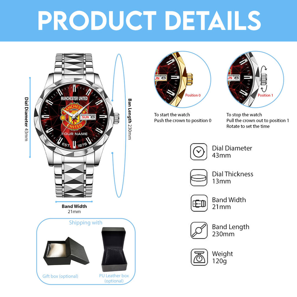 Personalized Manchester United Alloy Luxury Quartz Watch – TANTN23555