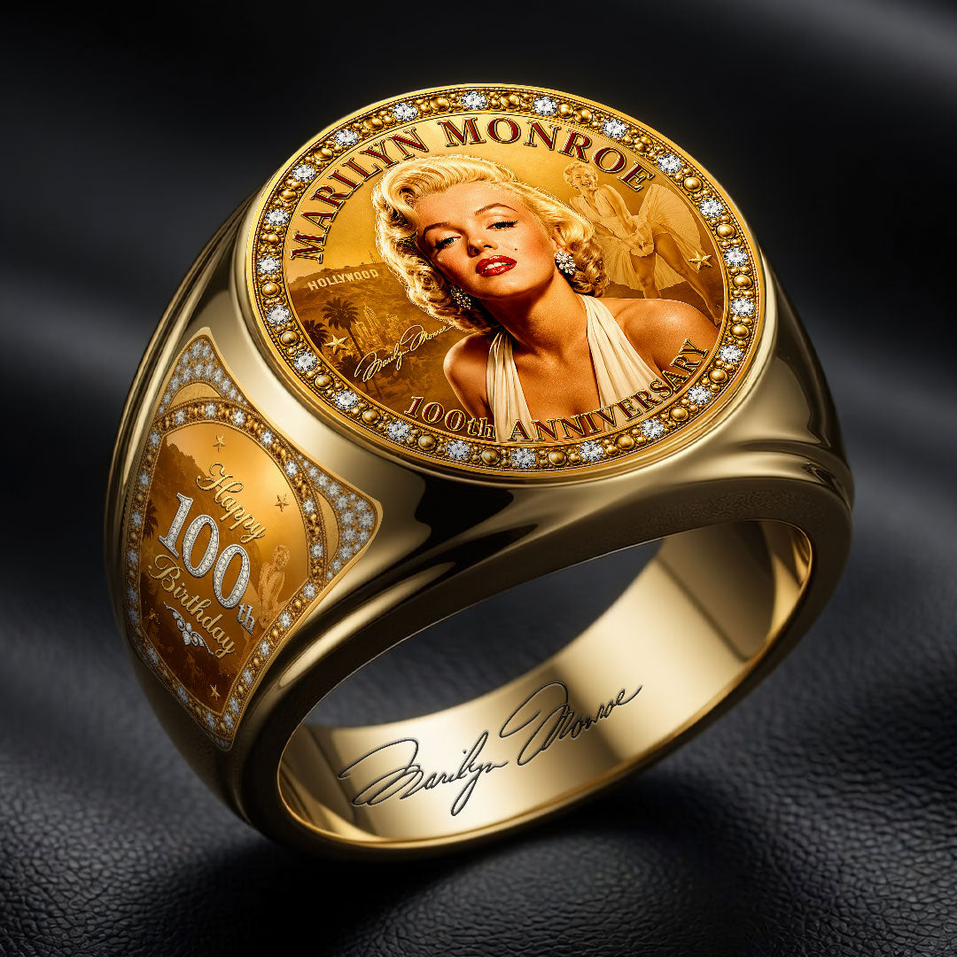 Marilyn Monroe 100th Anniversary 3D Engraved Ring – HOATT19839