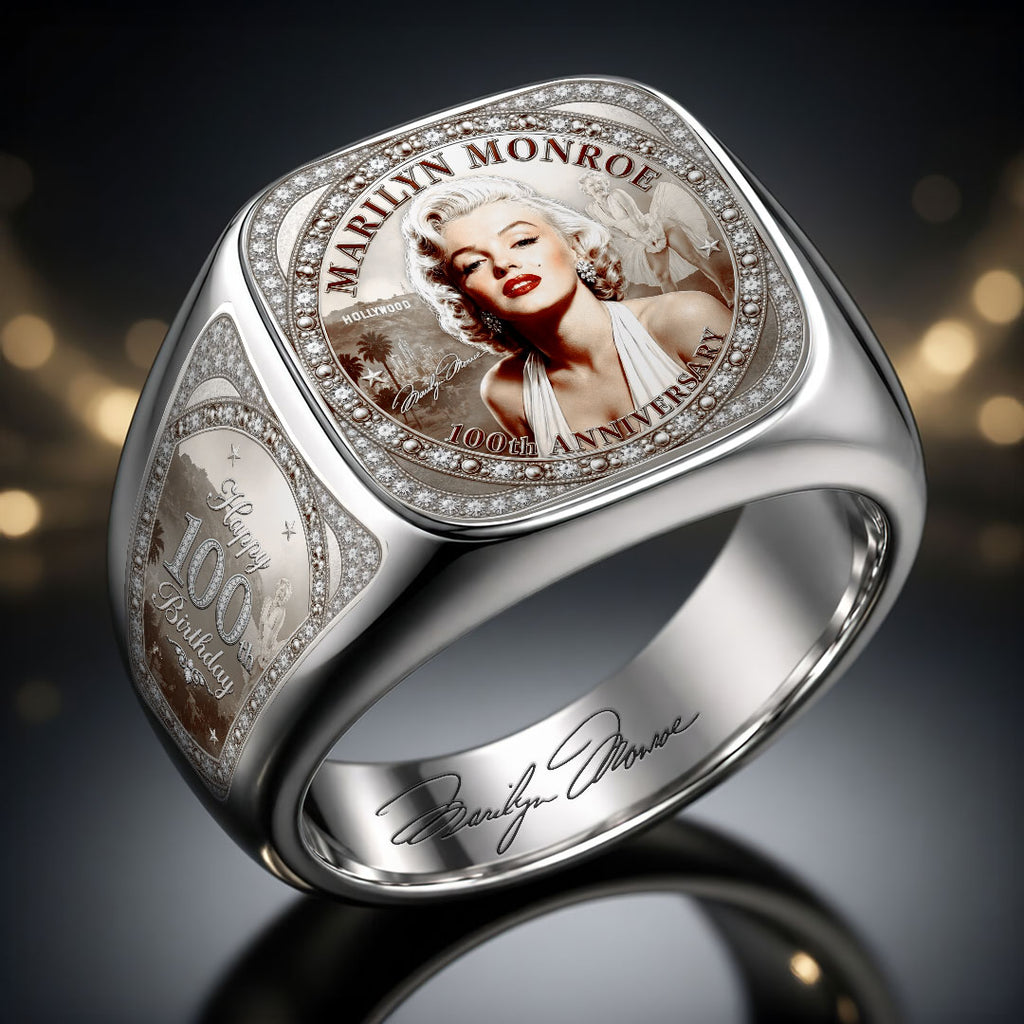 Marilyn Monroe 100th Anniversary 3D Engraved Ring – HOATT19839