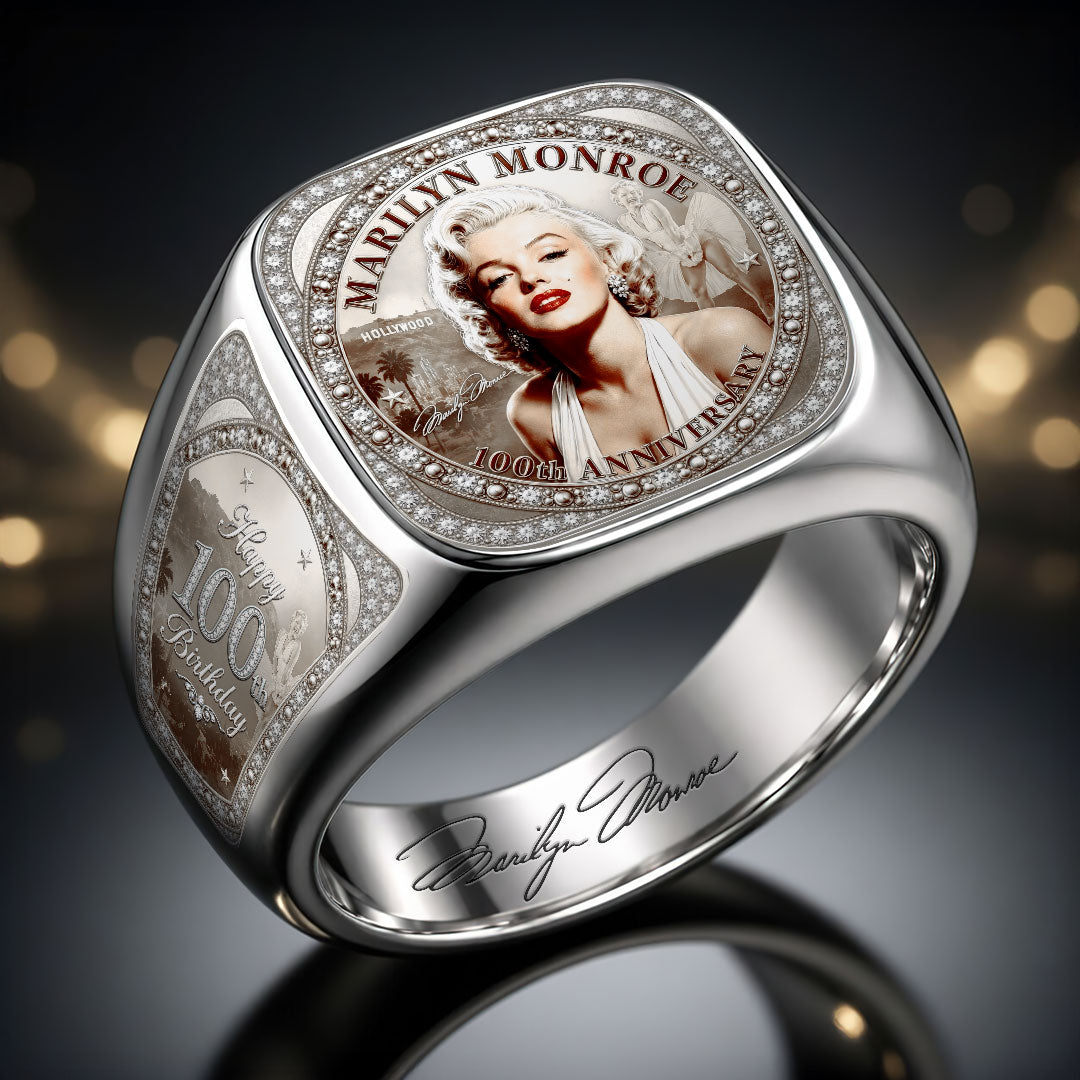 Marilyn Monroe 100th Anniversary 3D Engraved Ring – HOATT19839