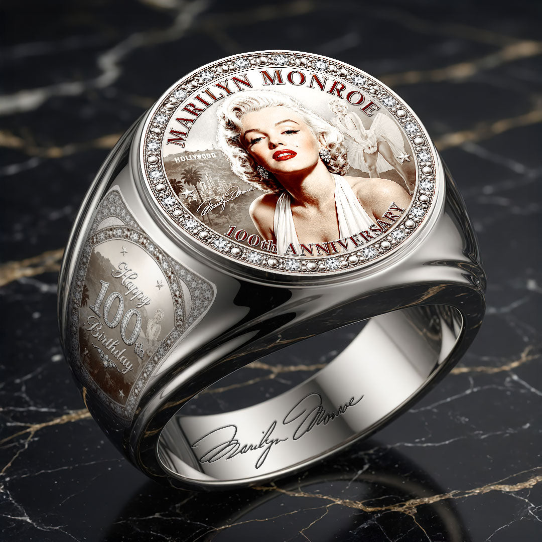 Marilyn Monroe 100th Anniversary 3D Engraved Ring – HOATT19839