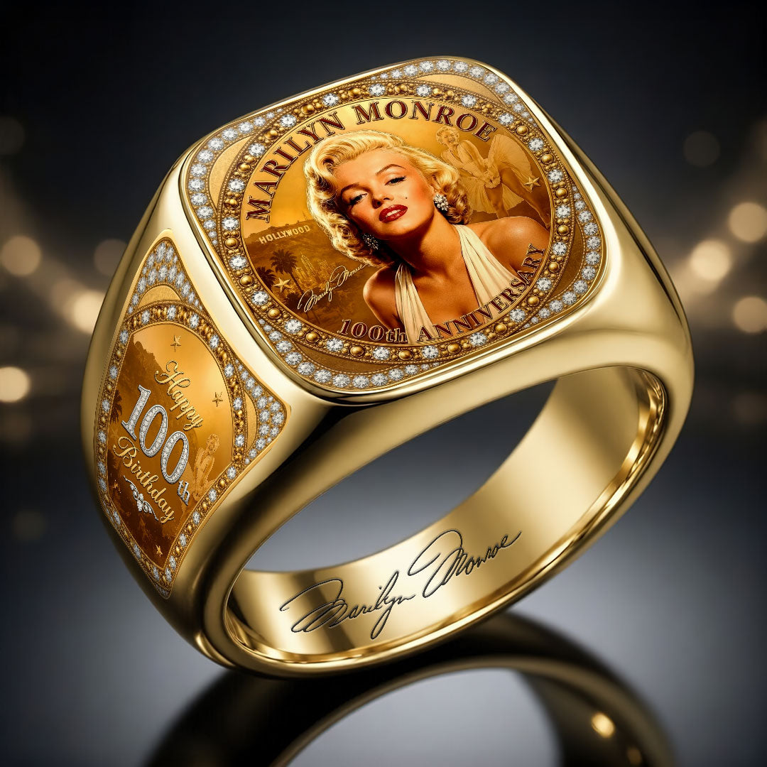 Marilyn Monroe 100th Anniversary 3D Engraved Ring – HOATT19839