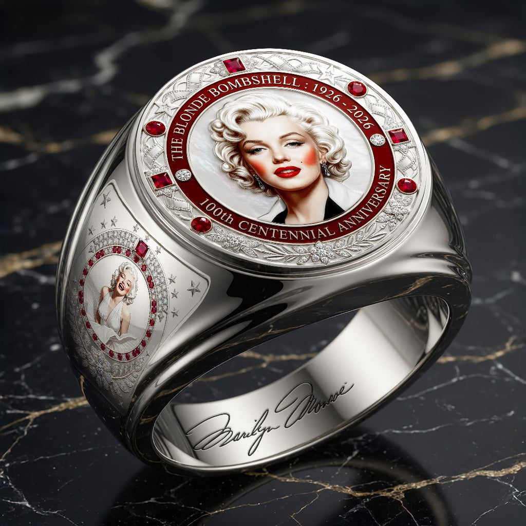Marilyn Monroe 100th Anniversary 3D Engraved Ring – HOATT19666