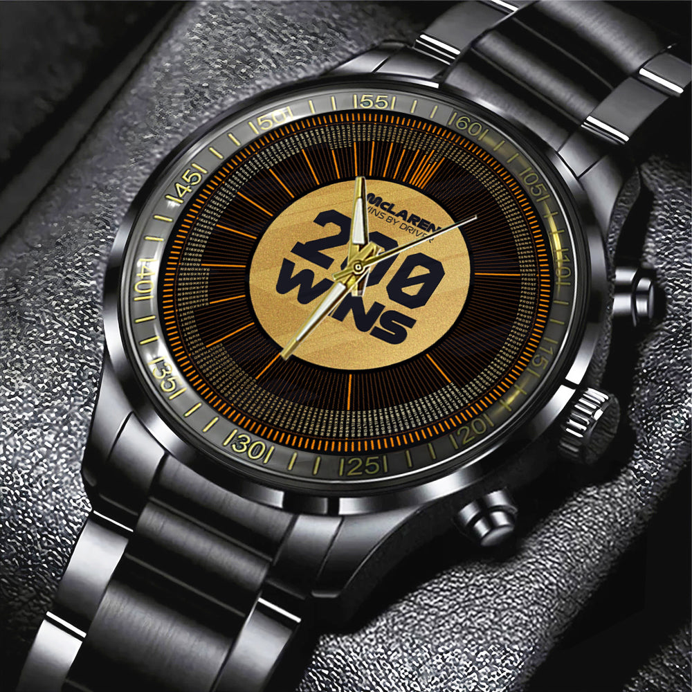 McLaren Formula 1 Team 200 WINS Black Stainless Steel Watch – TANTN17393