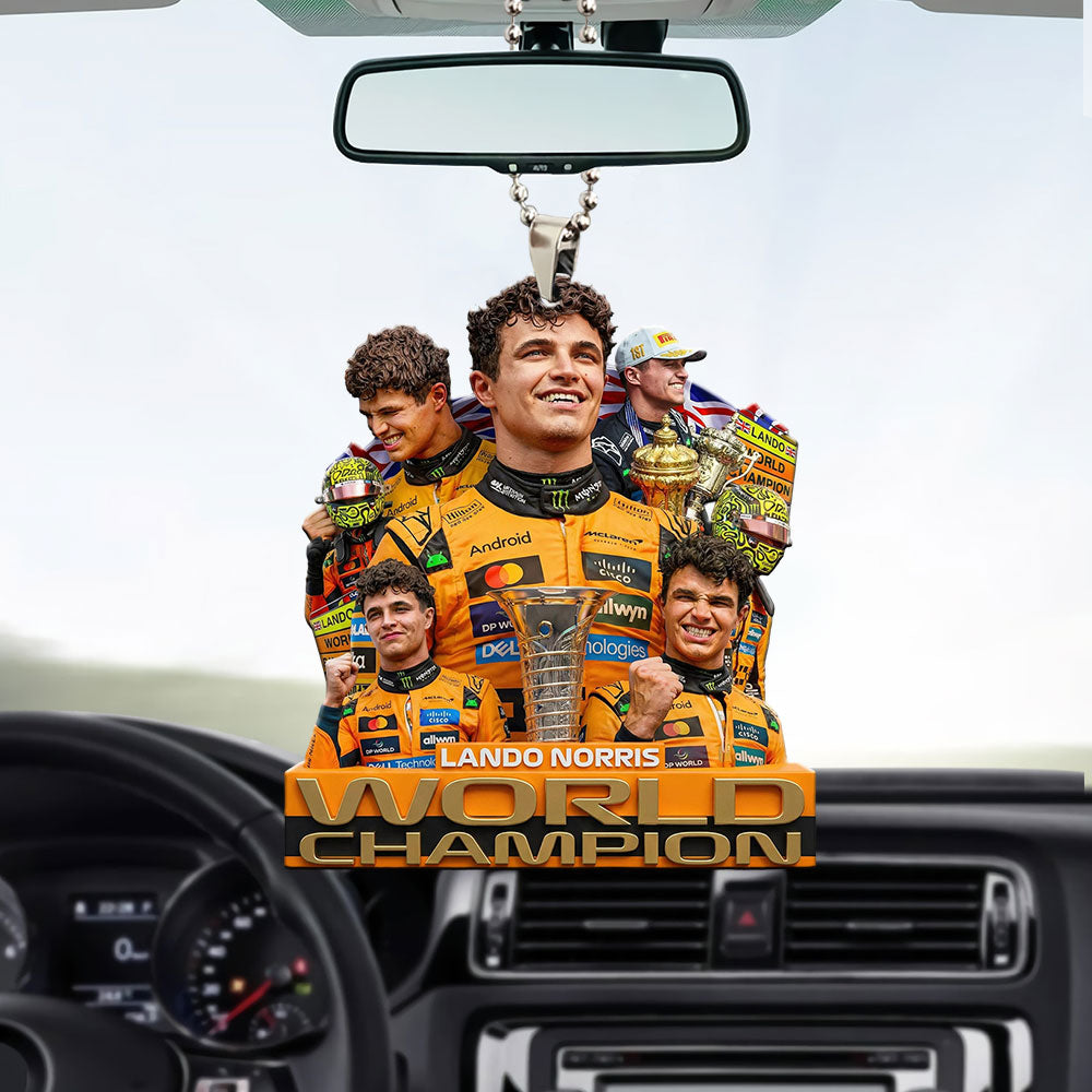 McLaren x Lando Norris 2025 World Champion Custom shape 1-sided Acrylic Car Ornament – MAITM14095