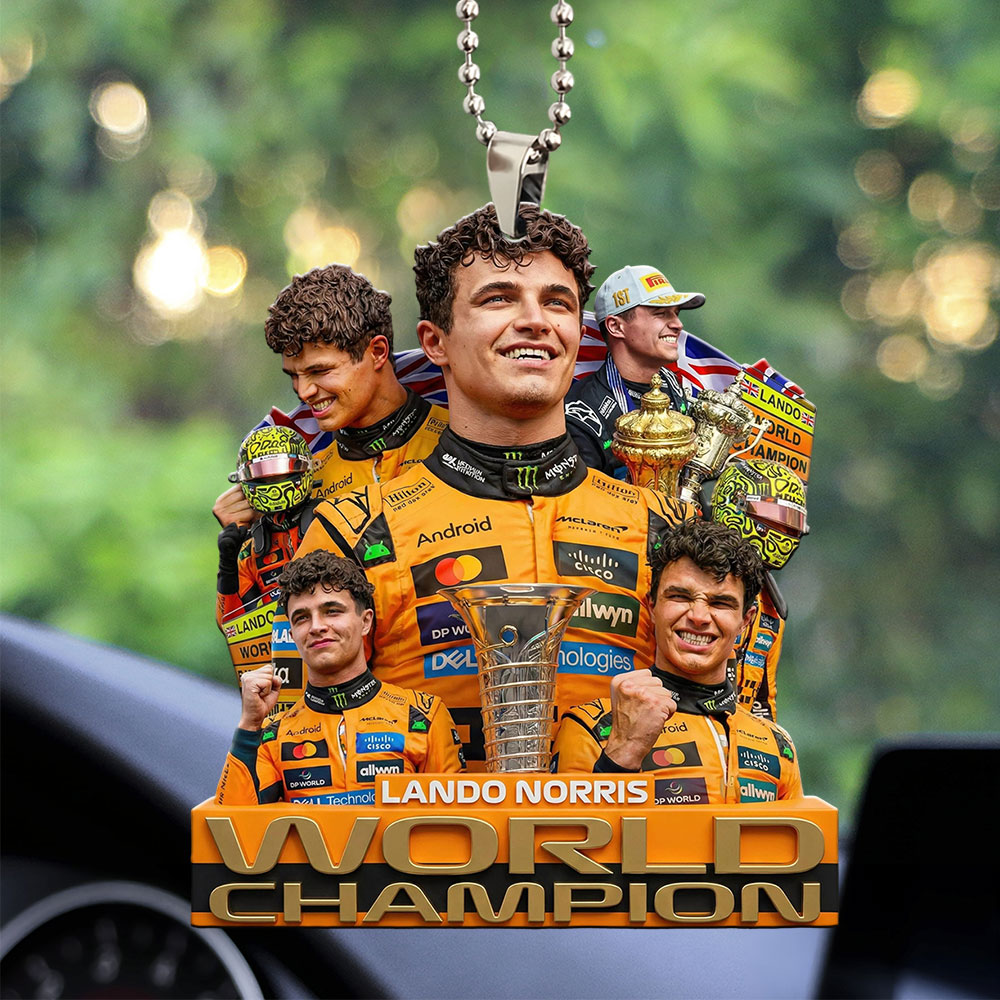 McLaren x Lando Norris 2025 World Champion Custom shape 1-sided Acrylic Car Ornament – MAITM14095