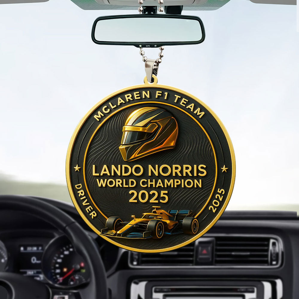 McLaren x Lando Norris 2025 World Champion Custom shape 2-sided Acrylic Car Ornament – MAITM14022
