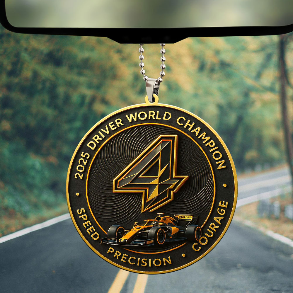McLaren x Lando Norris 2025 World Champion Custom shape 2-sided Acrylic Car Ornament – MAITM14022