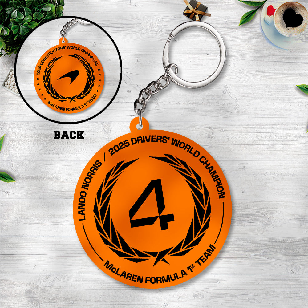 McLaren x Lando Norris World Champions 2025 Custom Shape 2-sided Keychain – TANTN19206