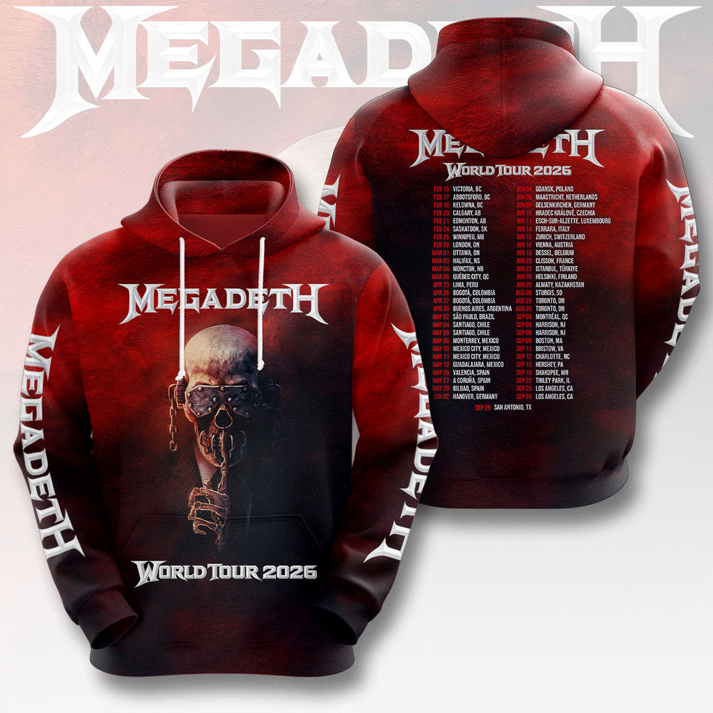 Megadeth 2026 World Tour 3D Apparel – HOATT16112