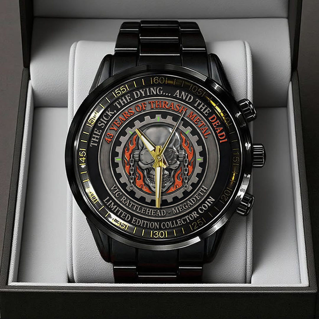 Megadeth Black Stainless Steel Watch – TANTN21460