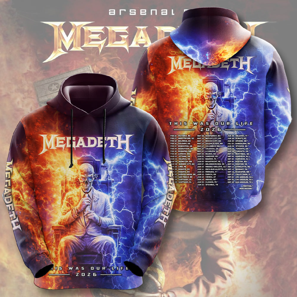 Megadeth This Was Our Life 2026 3D Apparel – TMTHU5600