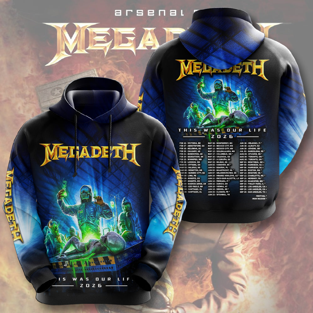 Megadeth This Was Our Life 2026 3D Apparel – TMTHU5601