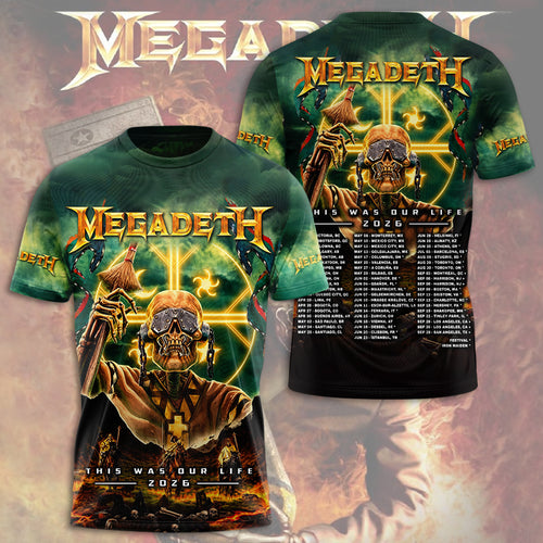 Megadeth This Was Our Life 2026 3D Apparel – TMTHU5977