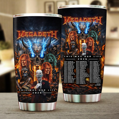 Megadeth This Was Our Life 2026 Tumbler Cup – TMTHU6287
