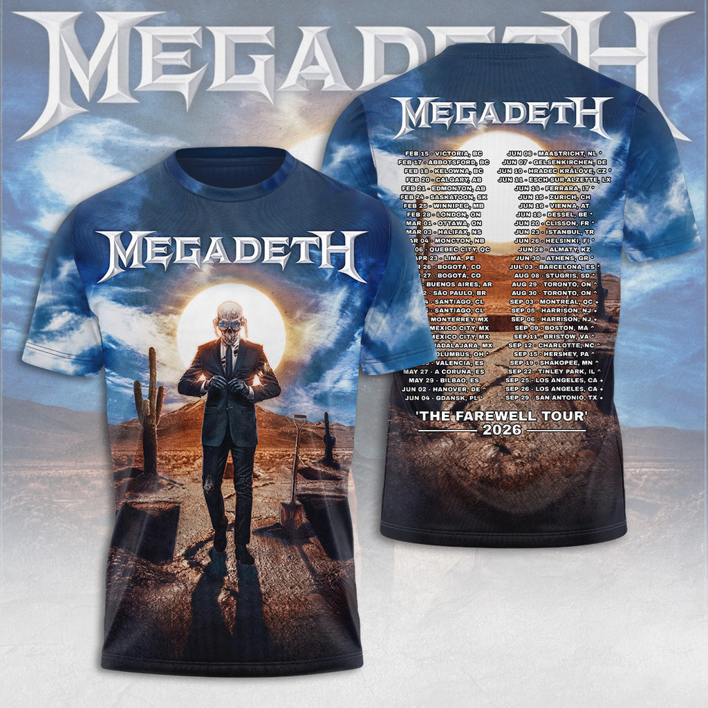 Megadeth Farewell Tour 2026 3D Apparel – TANTN22799