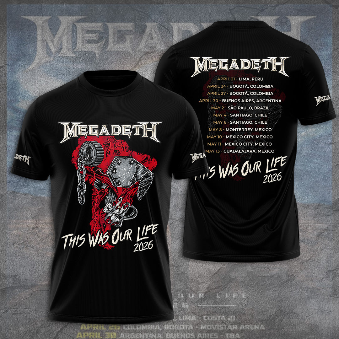 Megadeth Tour 2026 3D Apparel – GNE6266