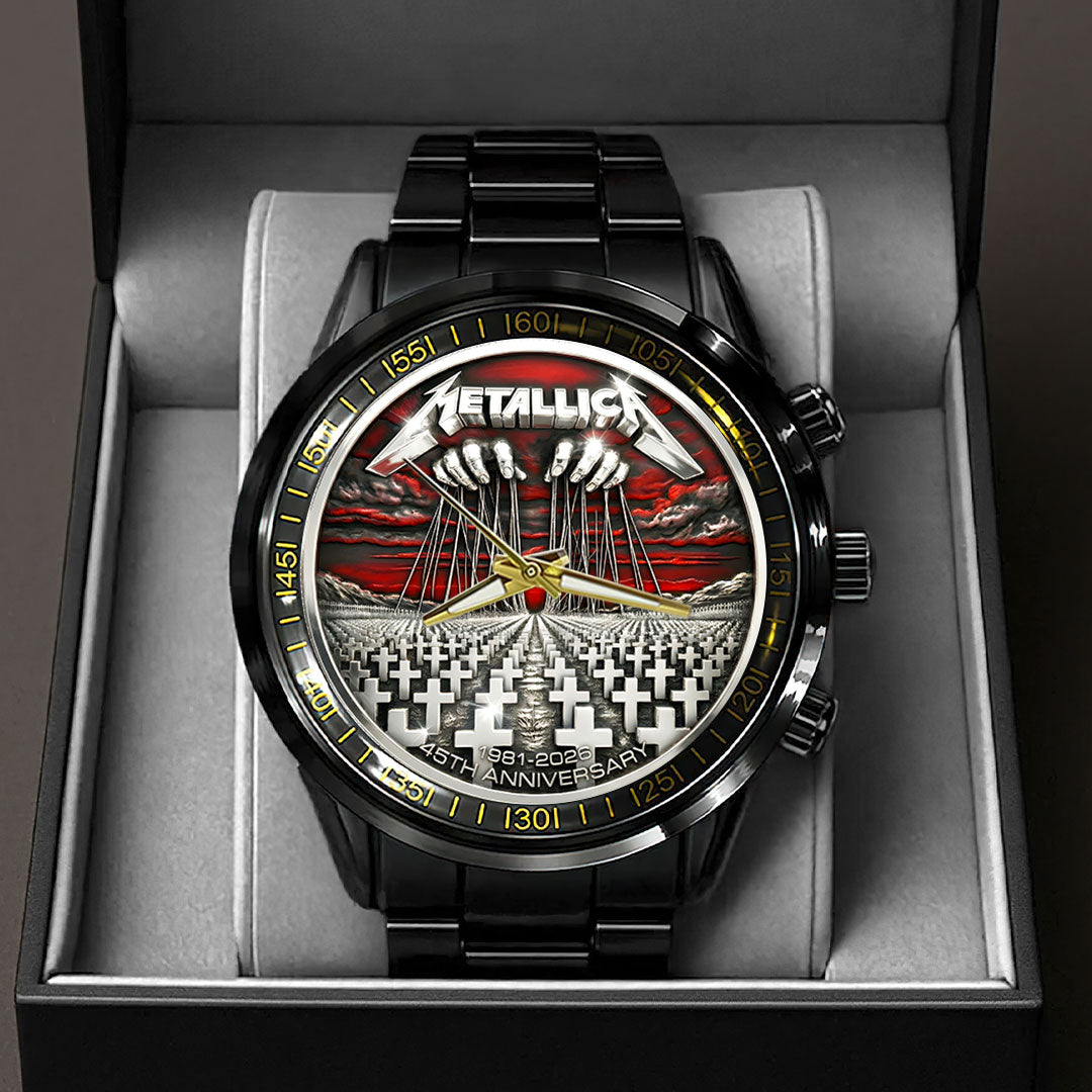 Metallica 45th Anniversary Black Stainless Steel Watch – HOATT15426