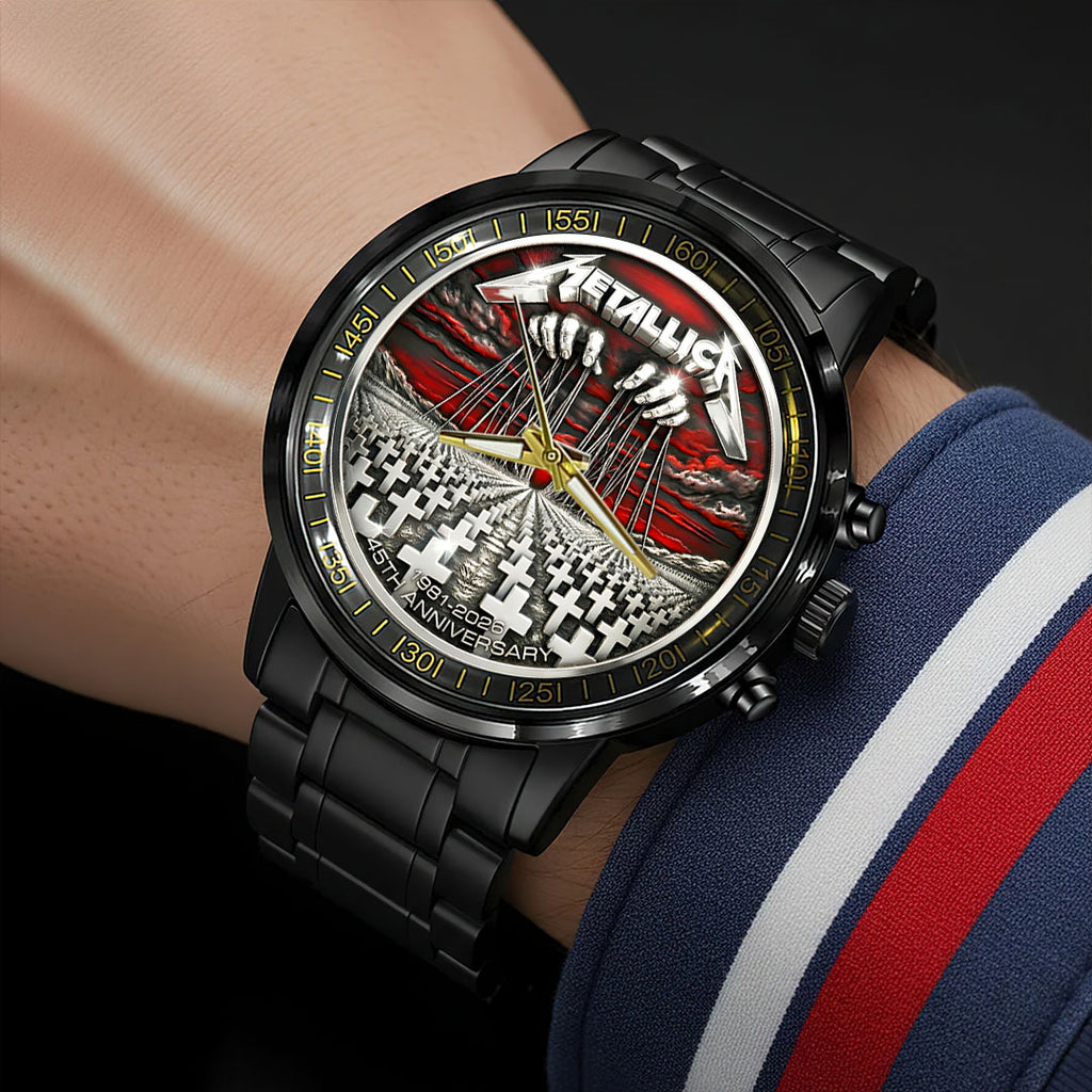 Metallica 45th Anniversary Black Stainless Steel Watch – HOATT15426