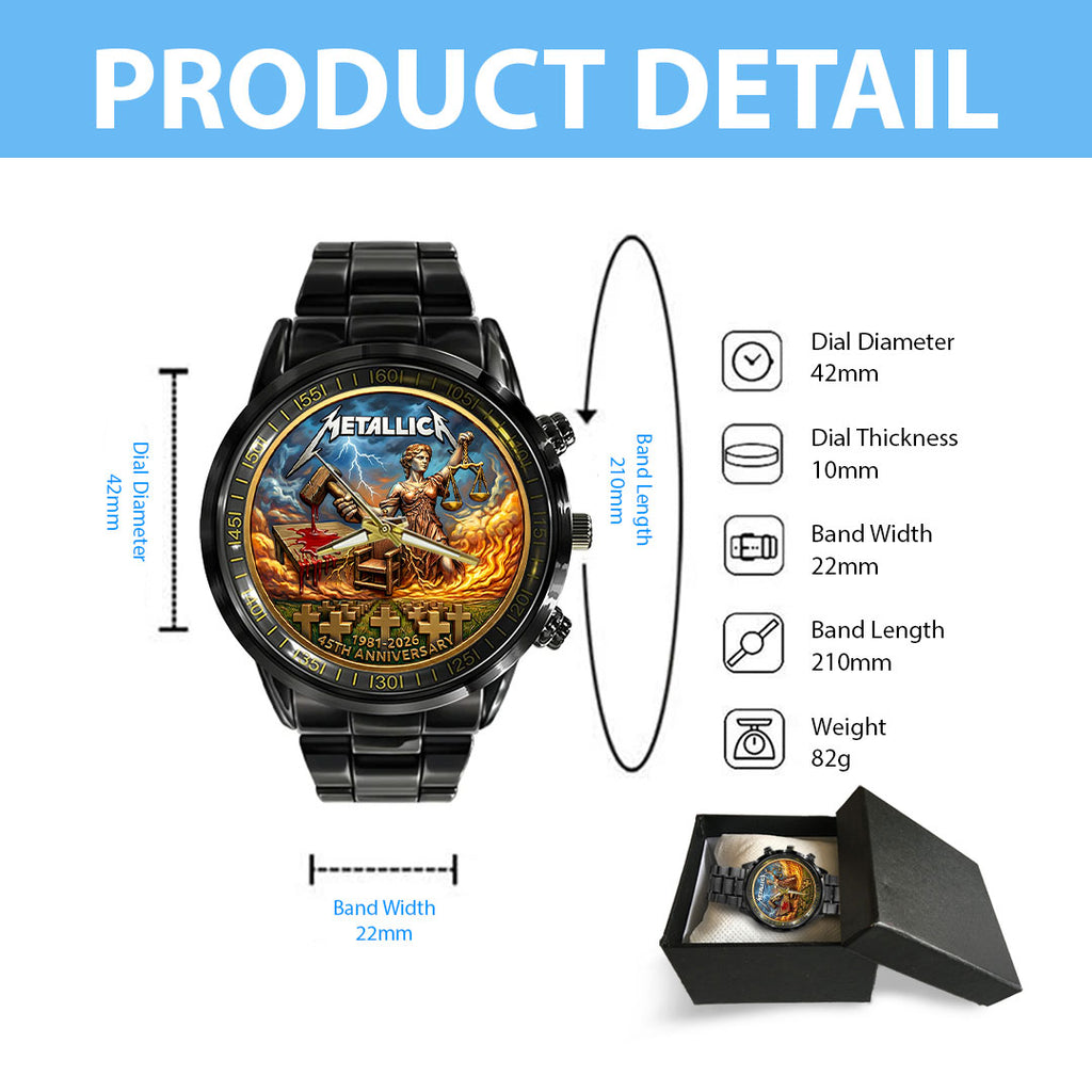 Metallica 45th Anniversary Black Stainless Steel Watch – HOATT15438