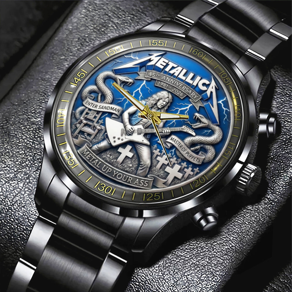 Metallica 45th Anniverssary Black Stainless Steel Watch – MAITM14685