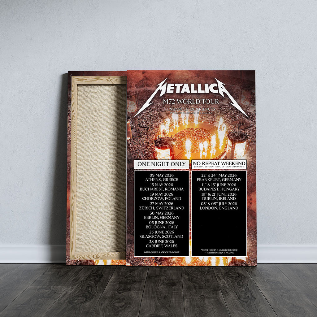 Metallica M72 World Tour 2026 Rectangle Canvas With Inner Frame – GNENEW704