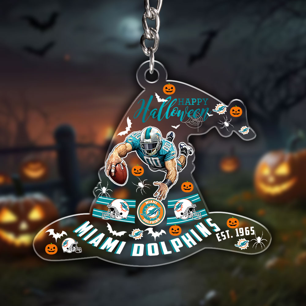 Miami Dolphins Custom Shape 1-side Printed Acrylic Keychain – HOATT12983