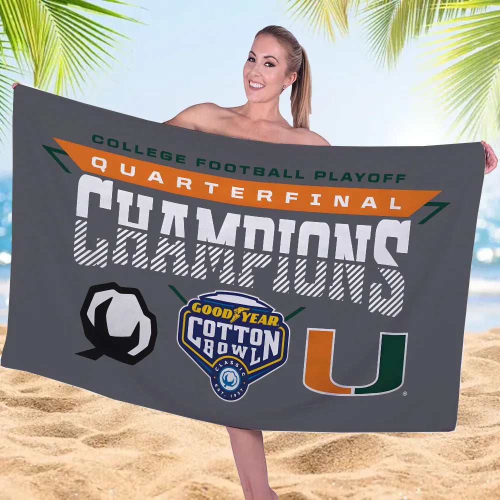 Miami Hurricanes Football Cotton Bowl Champions Rectangle Beach Towel – MAITM14300