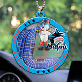 Miami Marlins Custom shape 2-sided Acrylic Car Ornament – HOATT13046