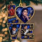 Michael Jackson Custom Shape 2-side Printed Acrylic Ornament – HOATT21676