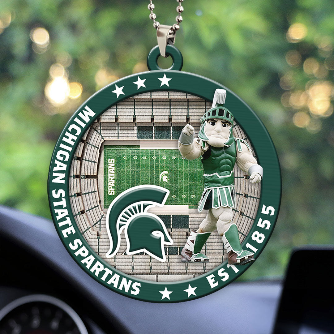 Michigan State Spartans Football Custom shape 2-sided Acrylic Car Ornament – HOATT13110