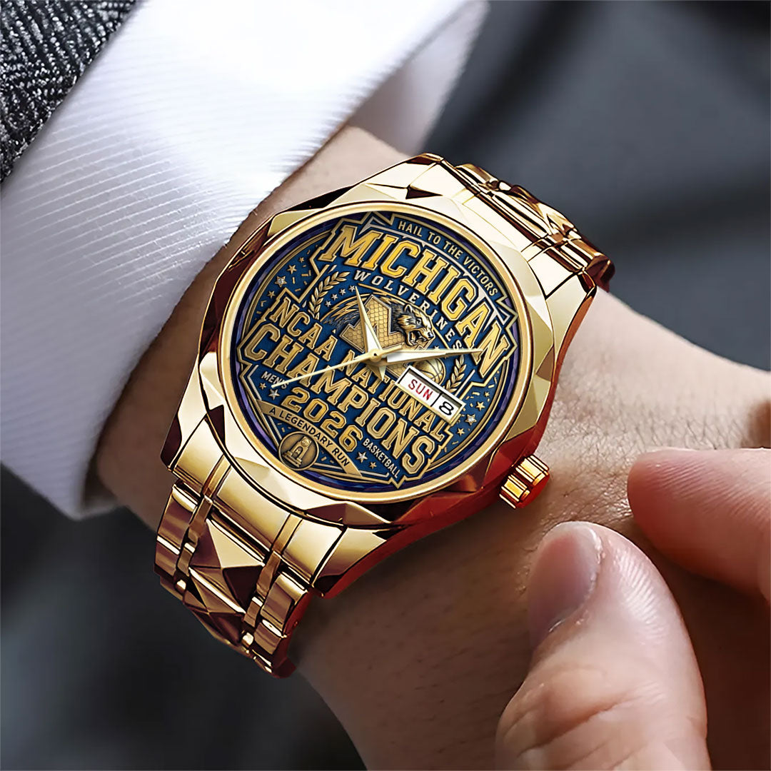 Michigan Wolverines 2026 Men's Basketball National Champions Alloy Luxury Quartz Watch – TANTN22357