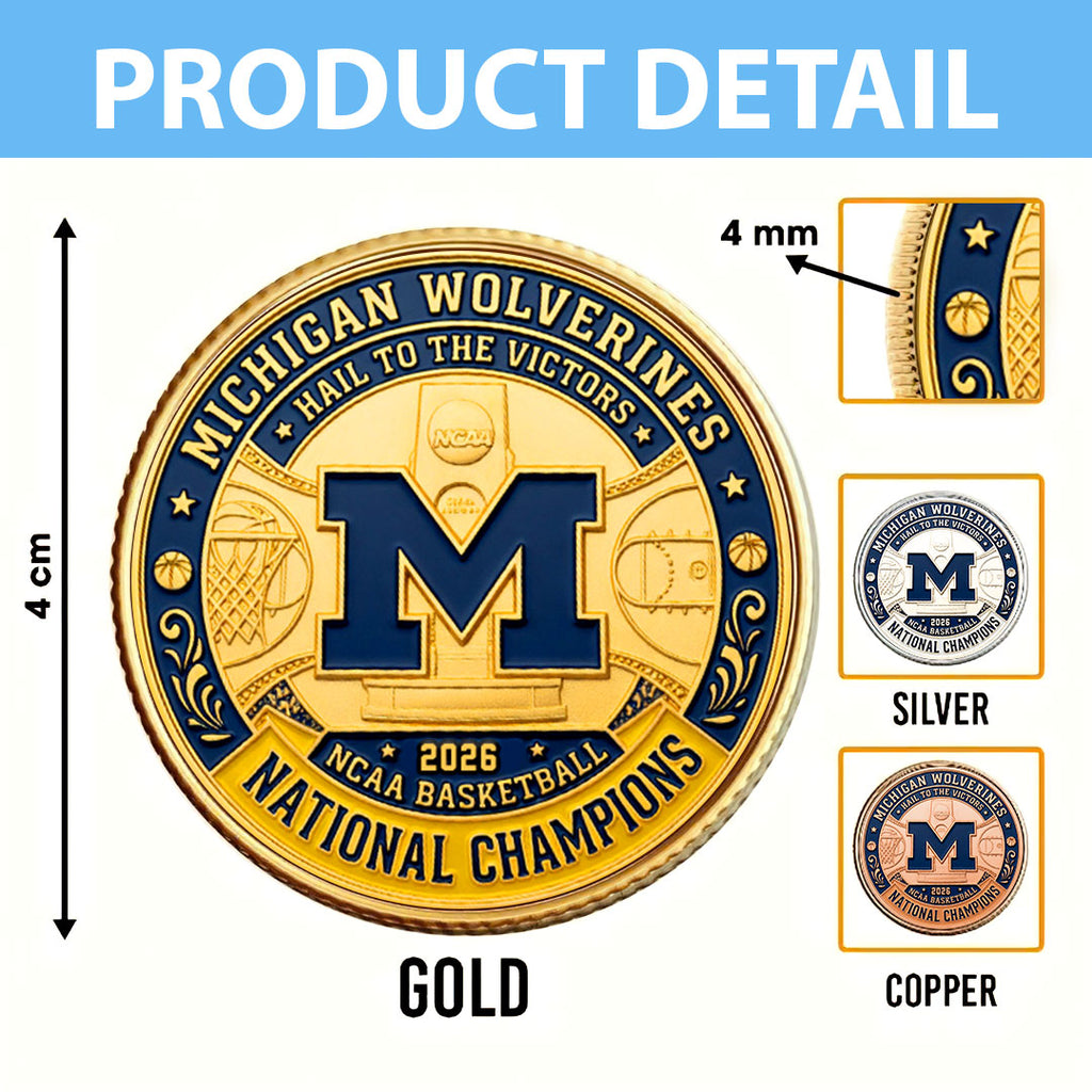 Michigan Wolverines 2026 Men's Basketball National Champions Commemorative Coin – HOATT17386