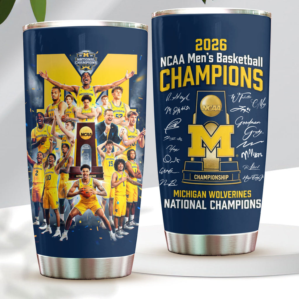 Michigan Wolverines 2026 Men's Basketball National Champions Tumbler Cup – HOATT17351
