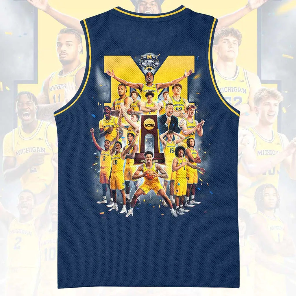 Michigan Wolverines 2026 NCAA Men's Basketball National Champions Basketball Jersey – HOATT17176