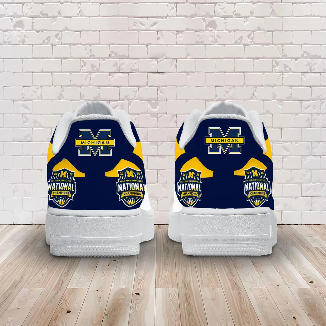 Michigan Wolverines 2026 NCAA Men's Basketball National Champs AF1 Sneaker – TMTHU5119