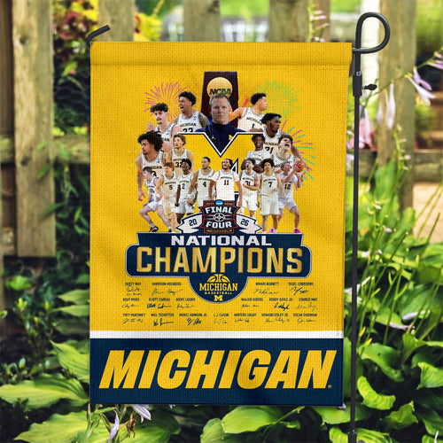 Michigan Wolverines 2026 NCAA Men's Basketball National Champs Double-side Garden Flag – TMTHU5118