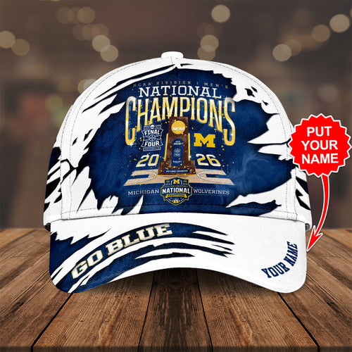 Personalized Michigan Wolverines 2026 Men's Basketball National Champions Classic Cap – TANTN22178