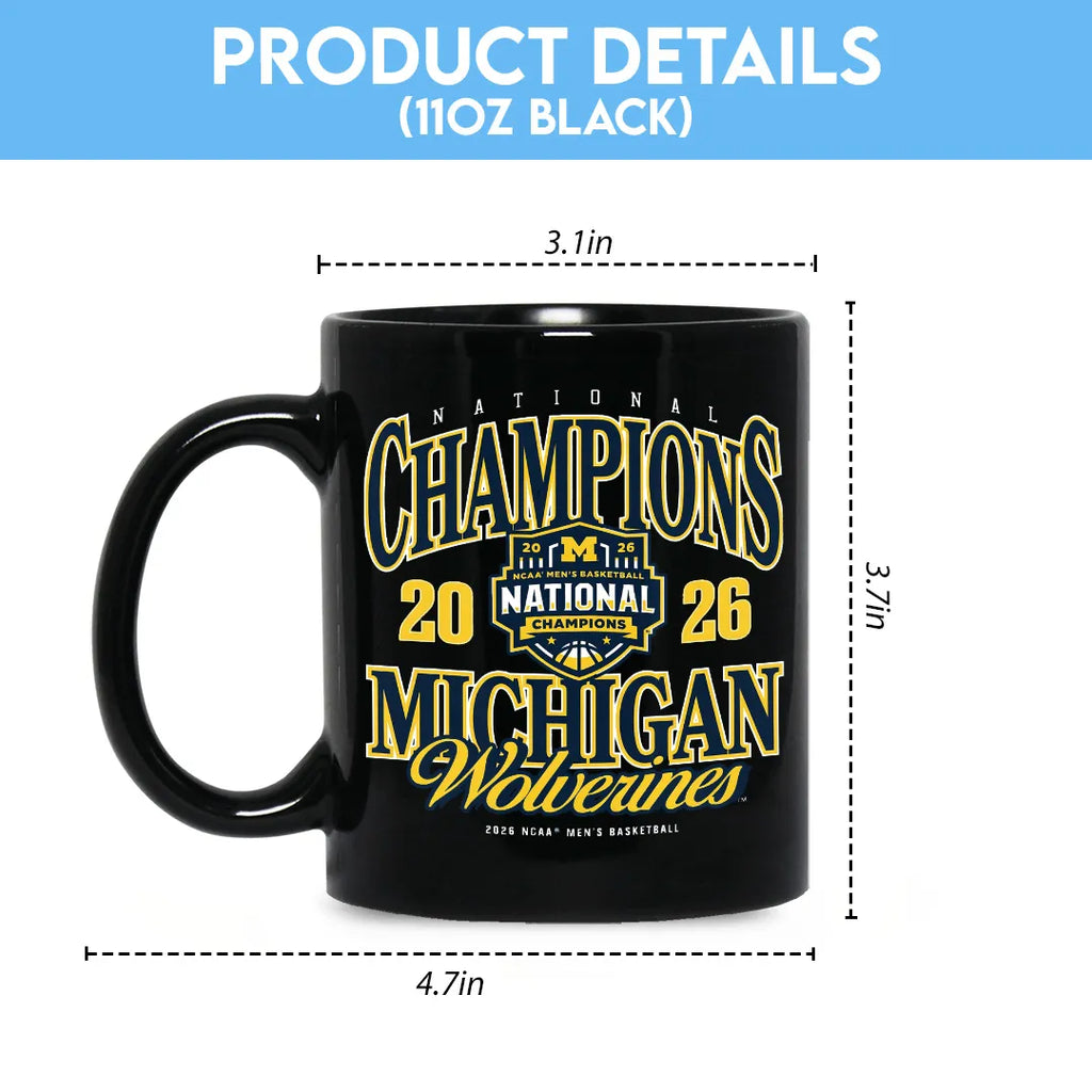 Michigan Wolverines 2026 Men's Basketball National Champions Ceramic Mug – TANTN22346