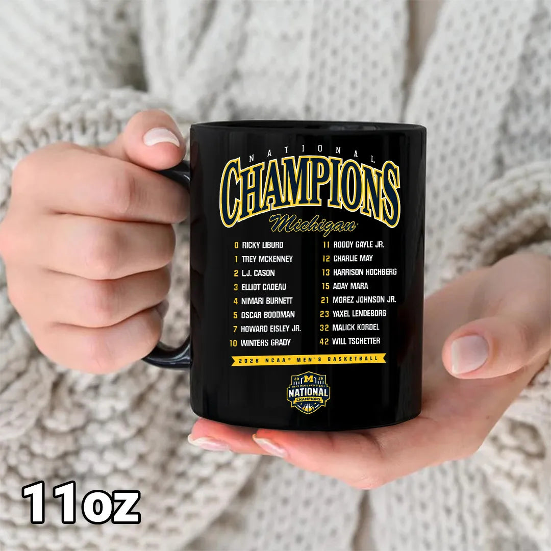 Michigan Wolverines 2026 Men's Basketball National Champions Ceramic Mug – TANTN22346