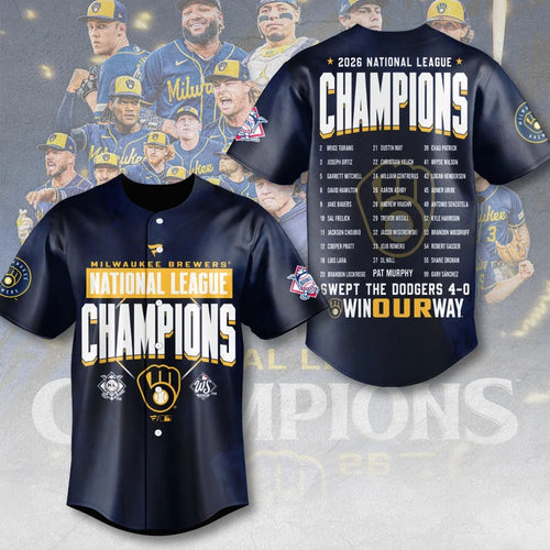 Milwaukee Brewers 2026 National League Champions Baseball Jersey – MAITM15443
