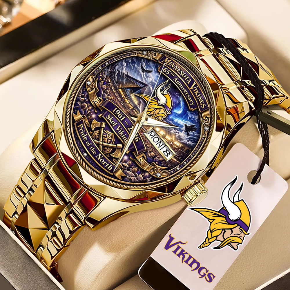 Minnesota Vikings 65th Anniversary Alloy Luxury Quartz Watch – TMTHU3289
