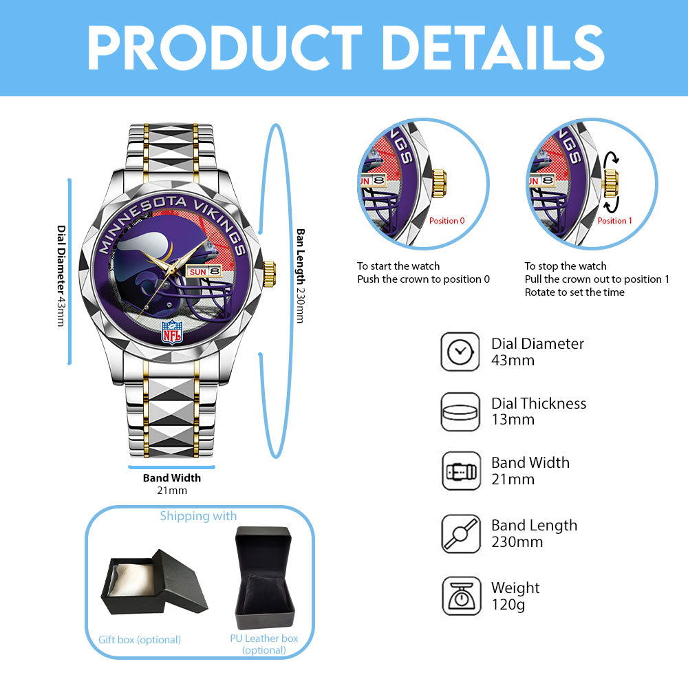 Minnesota Vikings Alloy Luxury Quartz Watch – TANTN16333