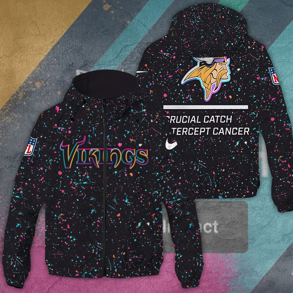 Minnesota Vikings 3D Windbreaker Jacket – TANTN15782