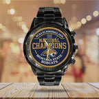 Montana State Bobcats Football 2025 National Champions Black Stainless Steel Watch – MAITM14718