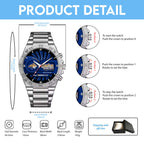 Montana State Bobcats Football 2025 National Champions Gentleman Stainless Steel Watch – MAITM14803
