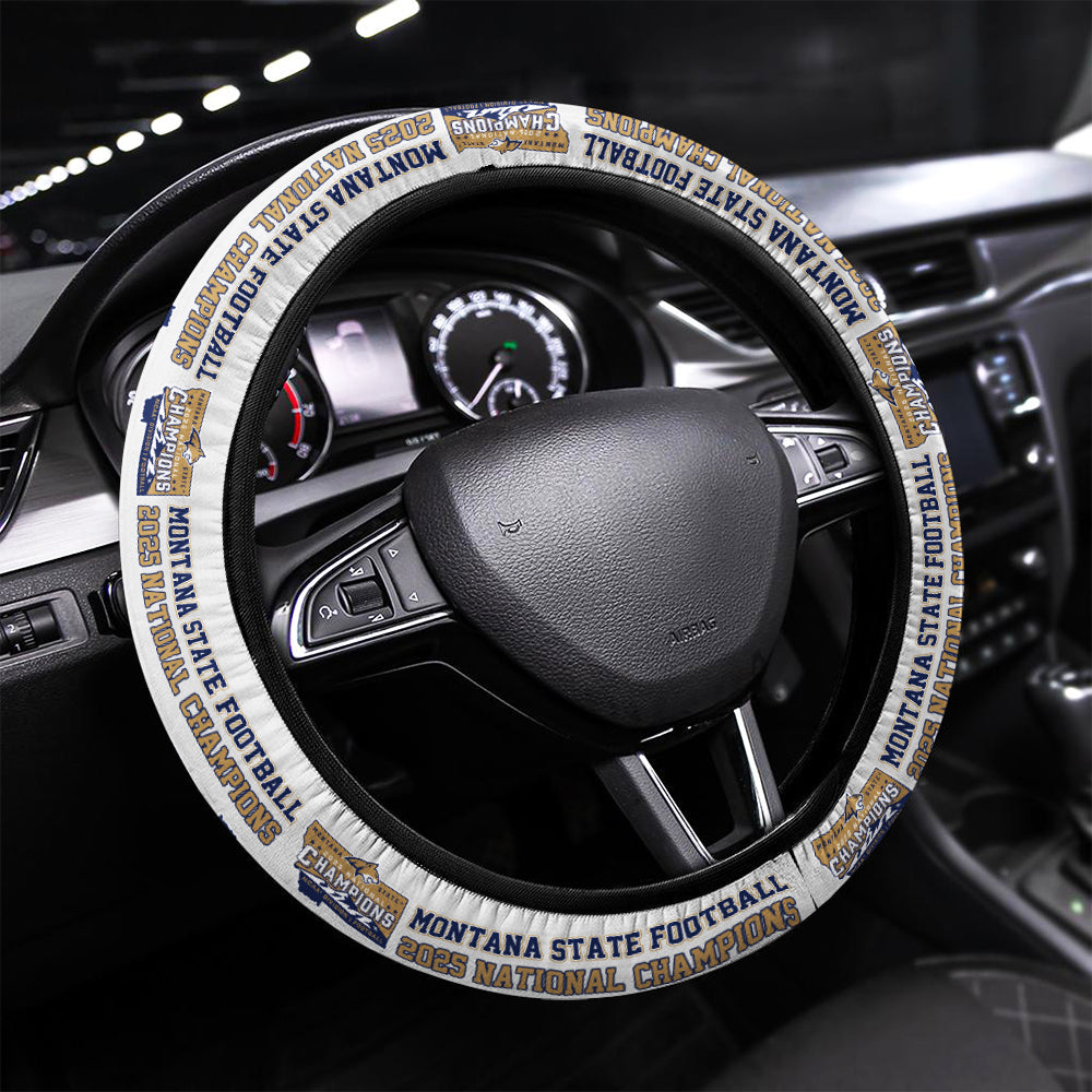 Montana State Bobcats Football 2025 National Champions Steering Wheel Cover – MAITM15086