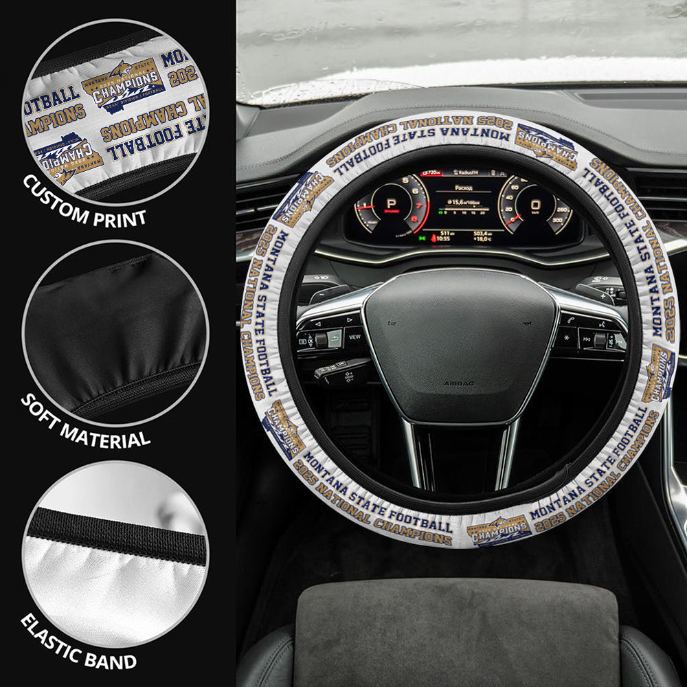 Montana State Bobcats Football 2025 National Champions Steering Wheel Cover – MAITM15086